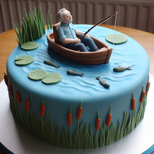Fishing Retirement Cake
