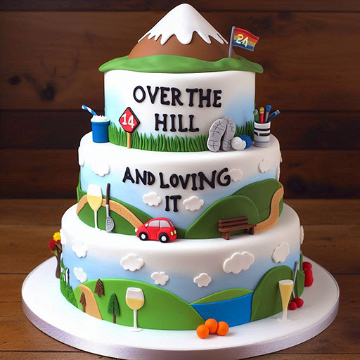 Over the Hill and Loving It Cake
