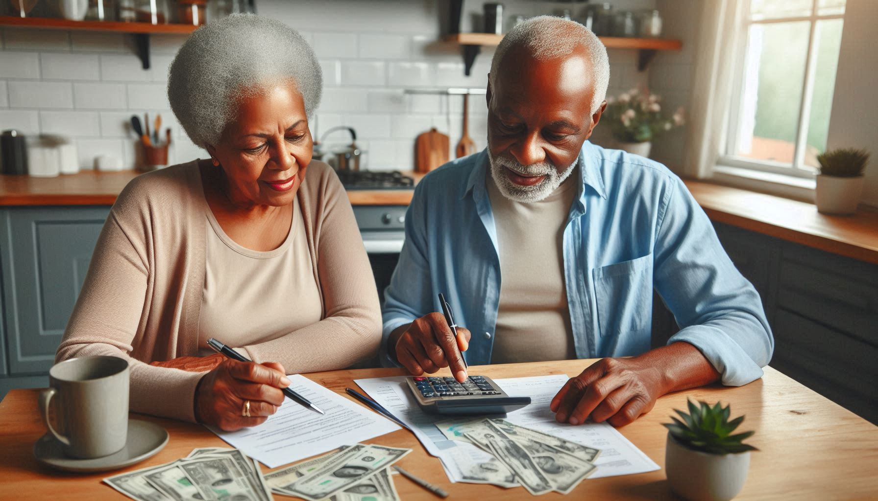 Couple planning retirement income